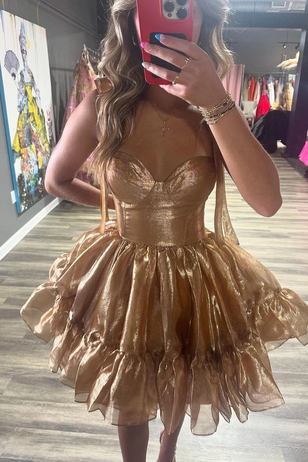 Cute Pink Homecoming Dresses A-Line Short Cocktail Dresses with Bow