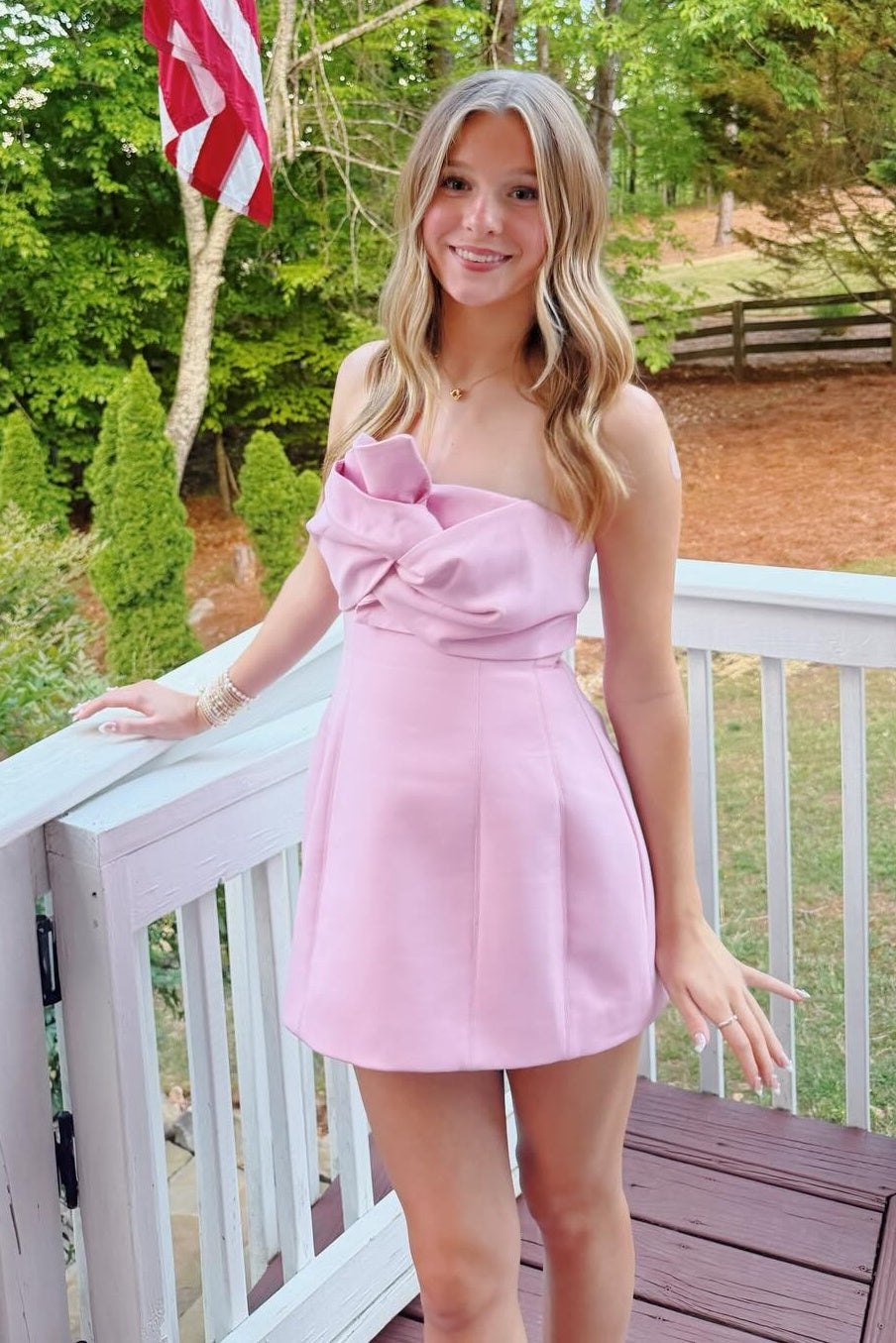 Cute A Line Strapless White Short Homecoming Dress with Ruched