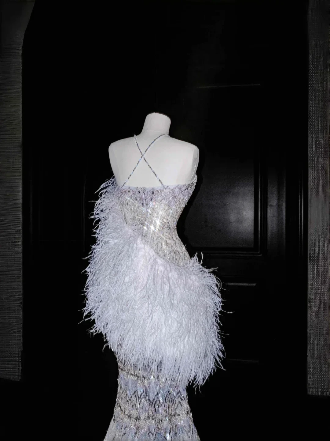 Gorgeous Mermaid Sequins Beaded Wedding Dress,Formal Prom Evening Dress (ZD13769)