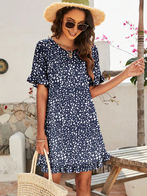 Griselda Effortless Printed Casual Mini Dress Designer Edit