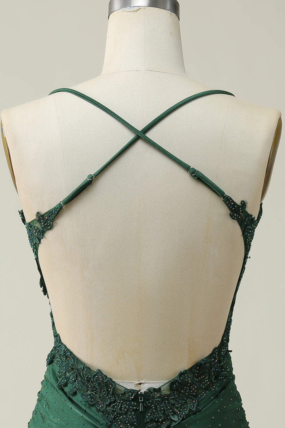 Dark Green Homecoming Dresses Beaded Short Tight Prom Dress with Appliques