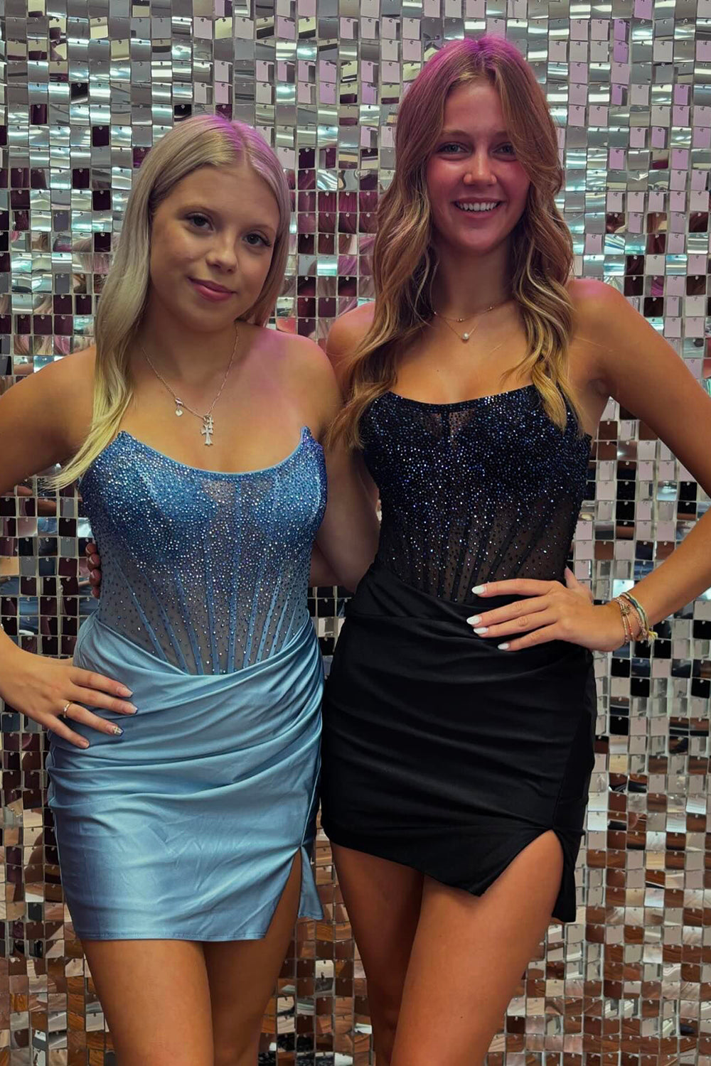 Dark Green Homecoming Dresses Corset Strapless Tight Short Cocktail Dresses with Beadings