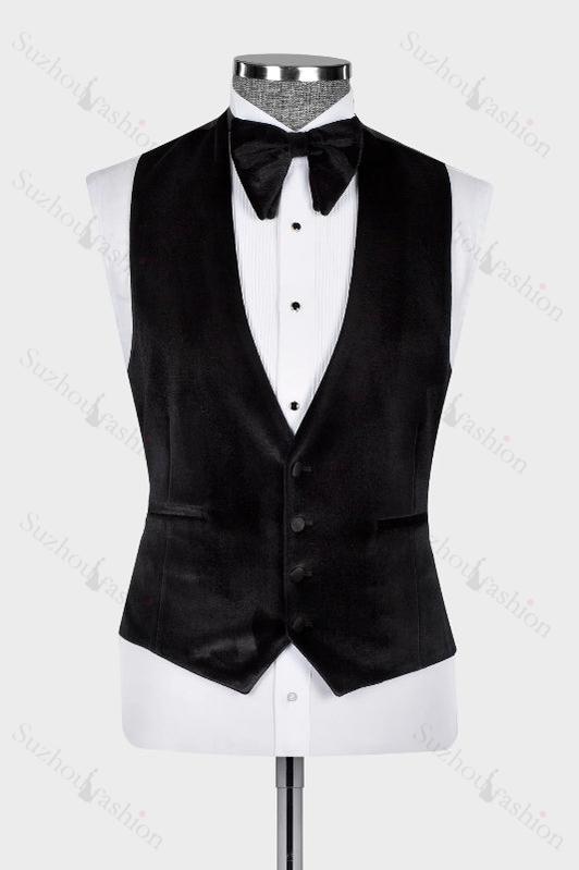 Dark Green Sequins Peaked Lapel Three Piece Prom Suit