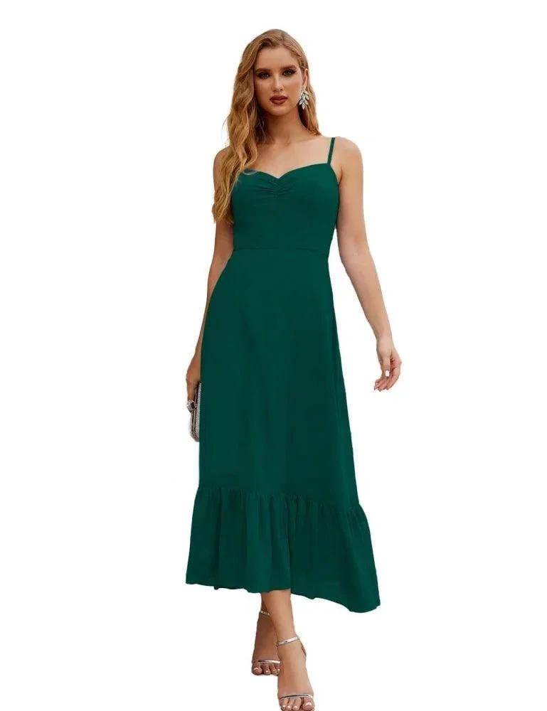Numbersea Spaghetti Strap Chiffon Bridesmaid Dress Ankle Length Formal A Line Cocktail Party Homecoming Dress for Juniors SEA28028 by numbersea