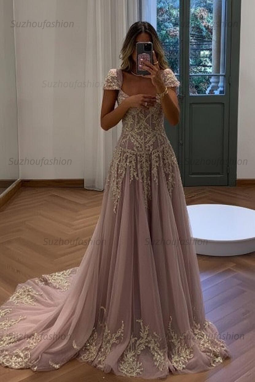 Suzhoufashion Gorgeous A Line Sweetheart Light Green Long Prom Dress With Appliques Formal Evening Gown