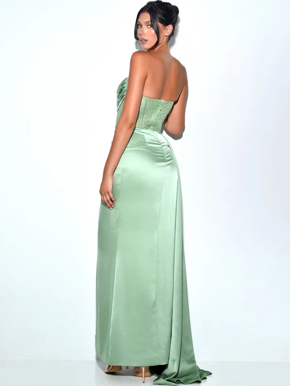 Sexy Green Mermaid Side Slit Maxi Long Party Prom Dresses,Evening Dresses fg6759 - View 4 | VelvetHem