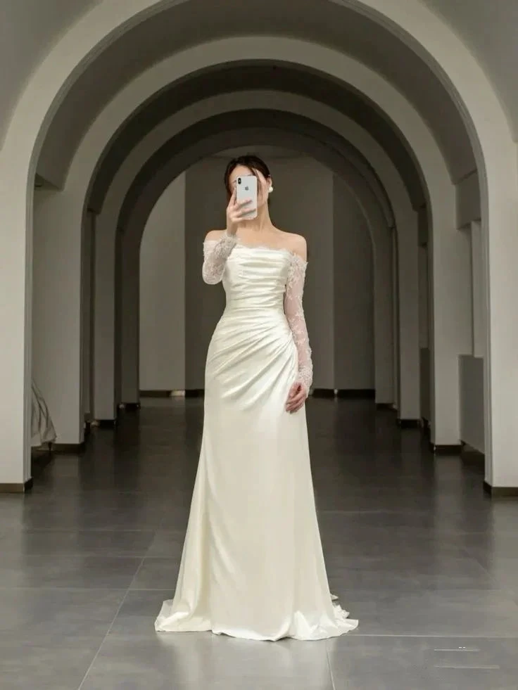 Elegant Mermaid Long Sleeves Wedding Dress,Bridal Dress (ZD13714) - VelvetHem