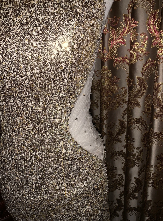 Sparkly Gold One Shoulder Sequin Mermaid Evening Dress Long Party Gown - View 6 | VelvetHem