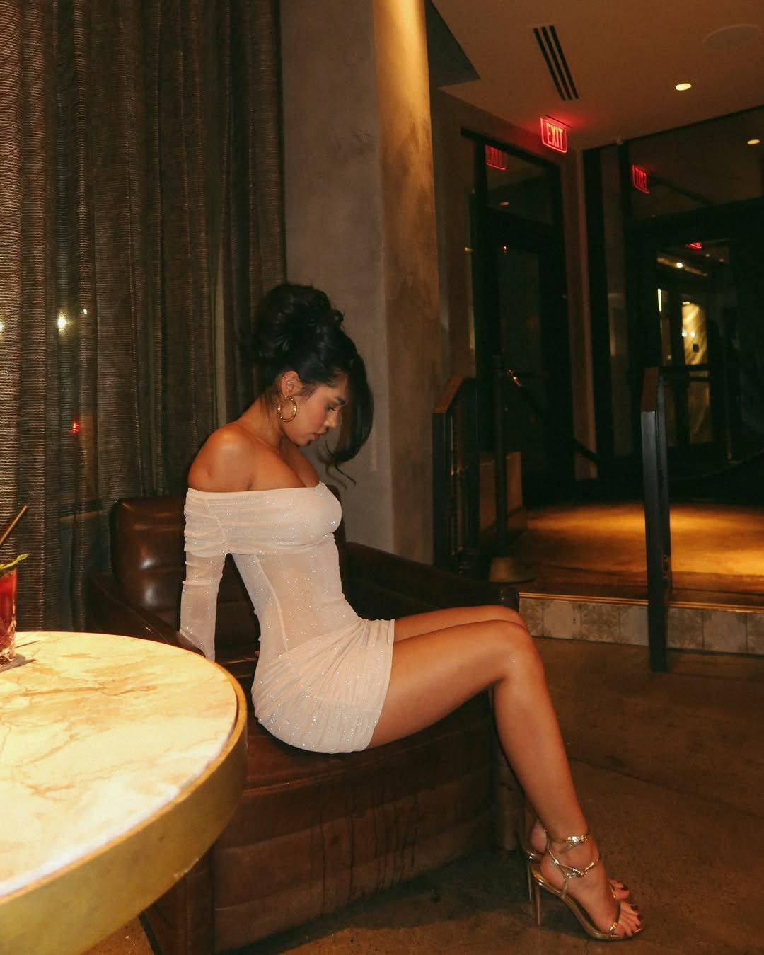 Sparkly Off The Shoulder Long Sleeves White 18th Birthday Outfits Short Graduation Homecoming Dress - View 3 | VelvetHem