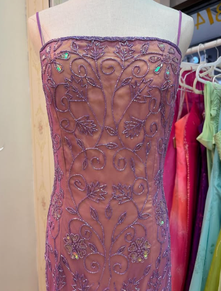 Gorgeous Spaghetti Straps Tulle Beaded Mermaid Evening Dress,Long Party Prom Dress - View 3 | VelvetHem
