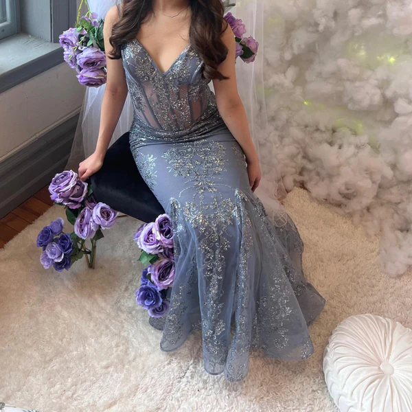 Charming V-Neck Mermaid Prom Dress,Fashion Evening Dress - View 6 | VelvetHem