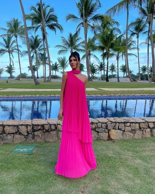 Elegant Long Pleated High Neck Evening Dresses A-Line Chiffon Formal Dress for Women - VelvetHem