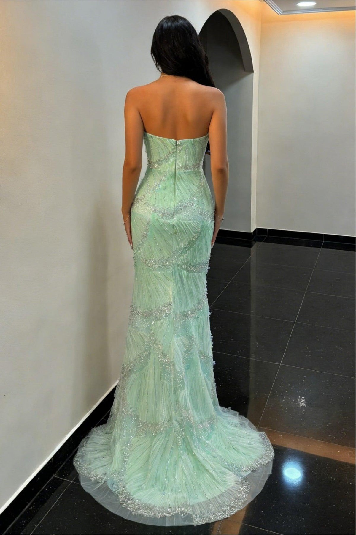 Suzhoufashion Mint Green Sweetheart Mermaid Prom Dress With Beaded Accents Formal Evening Gown