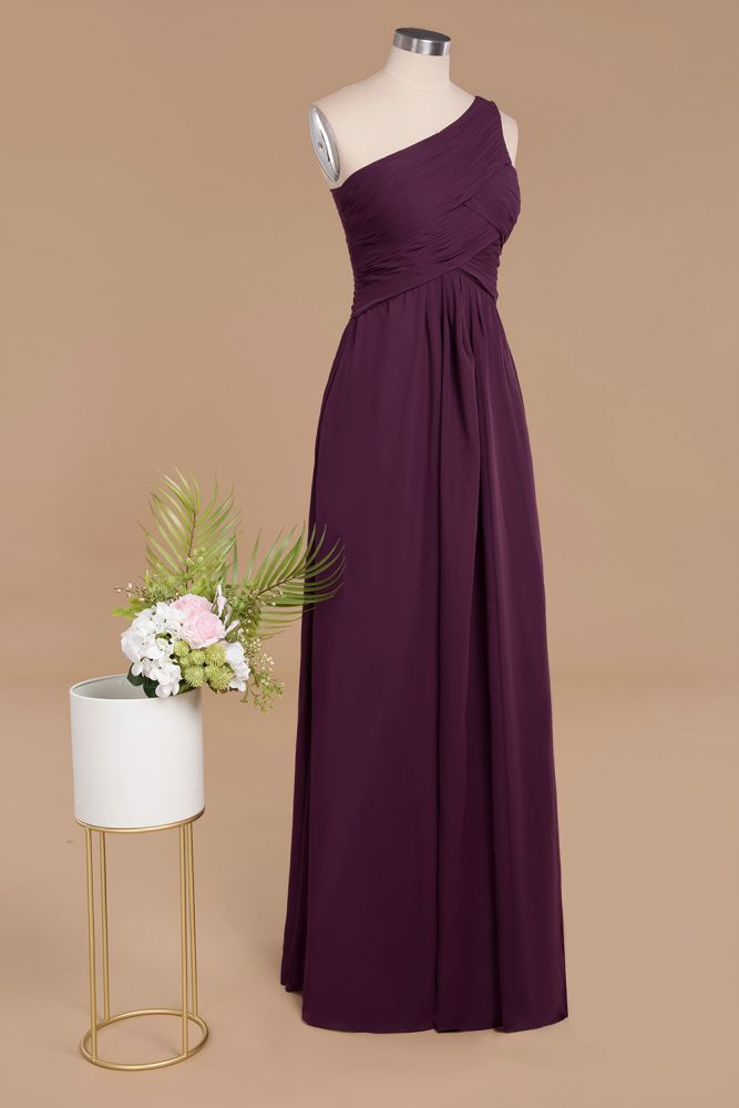 Elegant Ruffles One Shoulder Prom Dresses | Elegant Sleeveless Evening Dresses