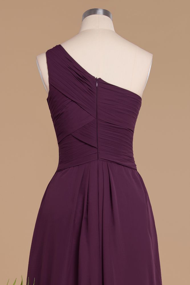 Elegant Ruffles One Shoulder Prom Dresses | Elegant Sleeveless Evening Dresses