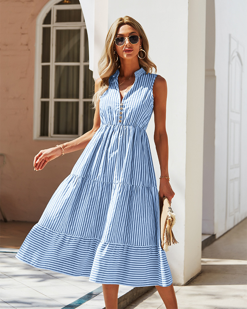 Irene Boutique Striped Midi Dress for Women Premium Wardrobe Essential