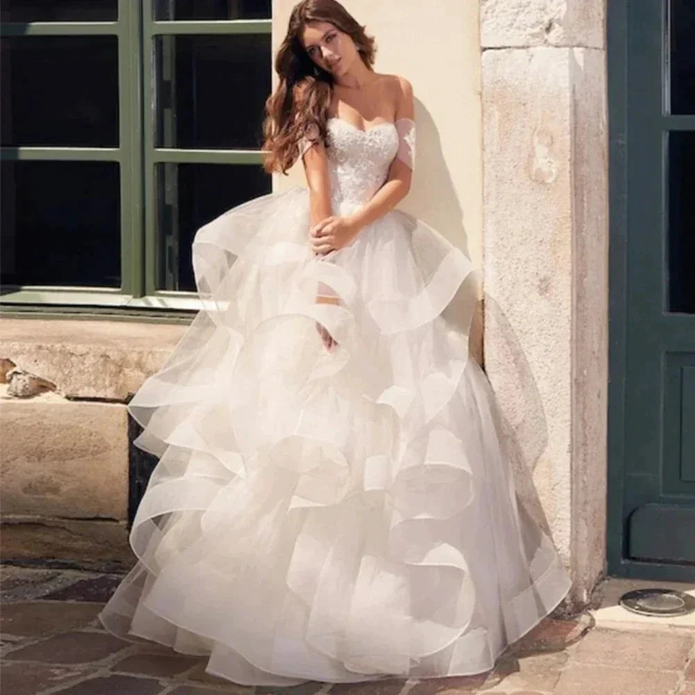 Exquisite Sparkling Off Shoulder Luxury Mermaid Fluffy Mopping Sexy Backless Wedding Dresses Exquisite Train Trumpet Bridal Gown by payinti