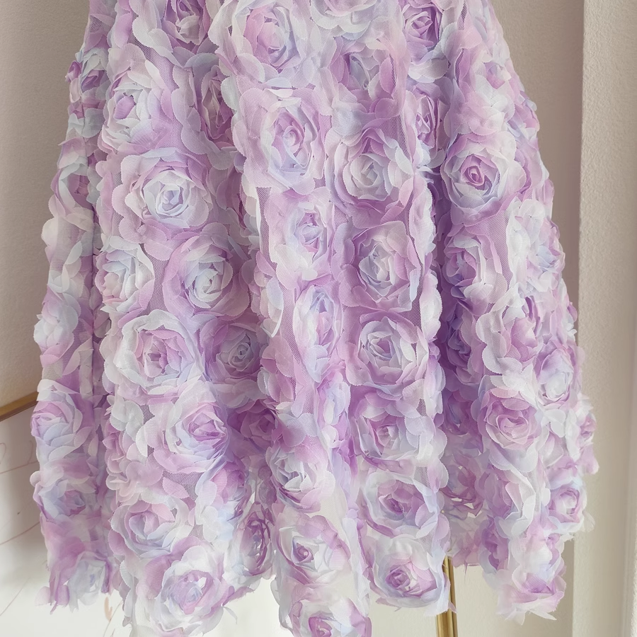 Sexy A Line Sweetheart Lilac Lace Vacation Dresses Short Floral Birthday Outfits - View 3 | VelvetHem