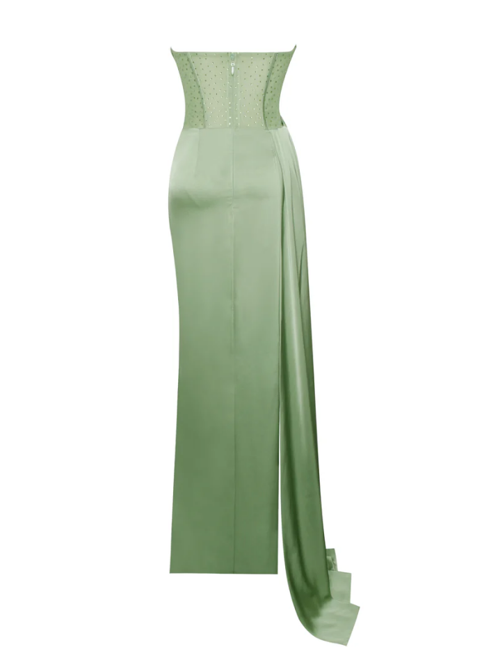 Sexy Green Mermaid Side Slit Maxi Long Party Prom Dresses,Evening Dresses fg6759 - View 5 | VelvetHem