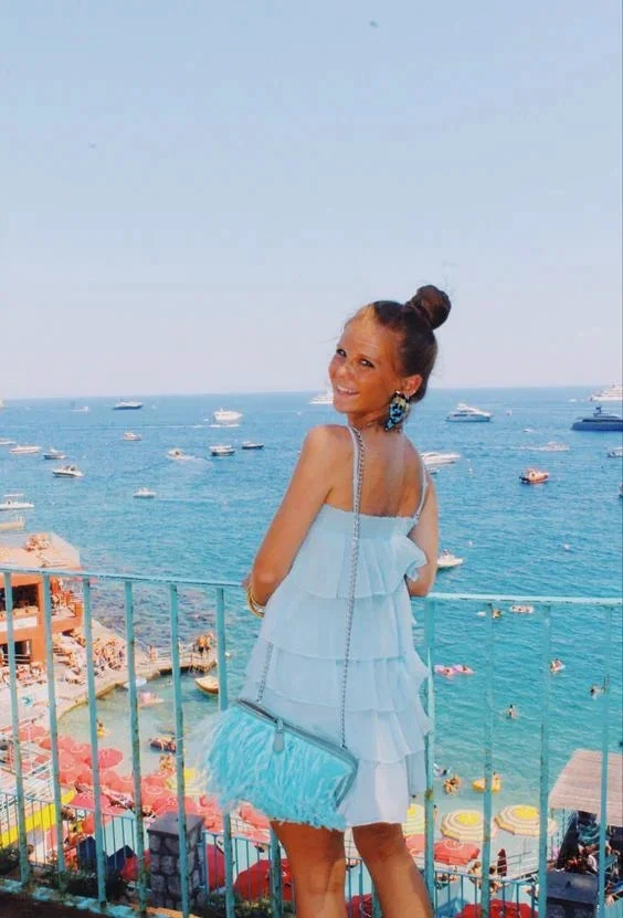 Blue Layered Short Homecoming Dress Summer Holiday Dress (ZD12569)