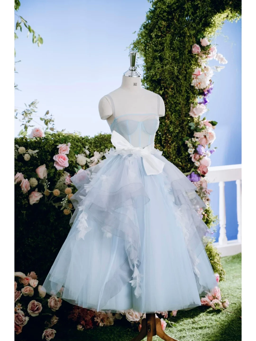 Pretty Blue Tulle A Line Birthday Outfits 6th Grade Homecoming Dress