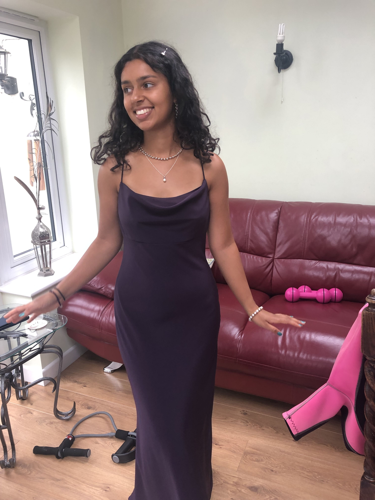 Elegant Dark Purple Cowl Neck Prom Dress,Winter Dance Dress - View 2 | VelvetHem