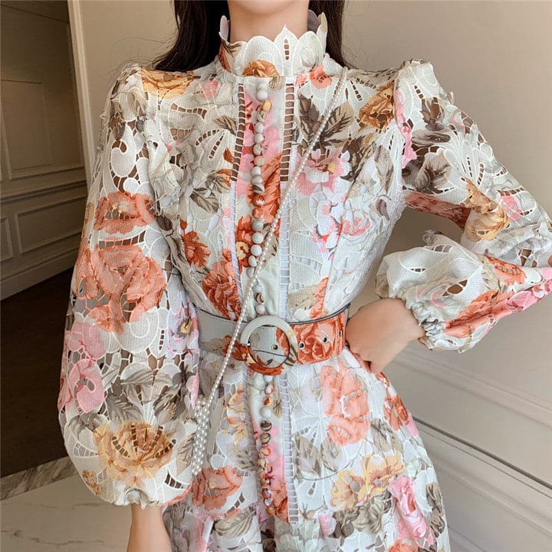 Fall Party Lace Luxury Spring High Waist Beach Dress
