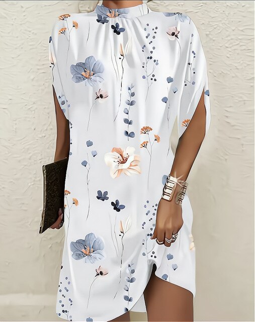 Assunta Effortless Fashionable Batwing Sleeve Dress Elevated Occasion Wear