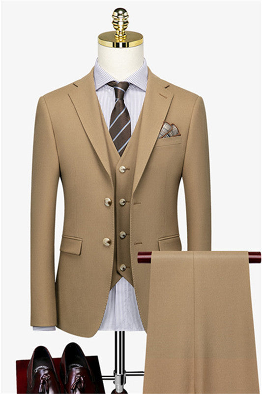 Fashion Champagne 3 Piece Business Suit for Men