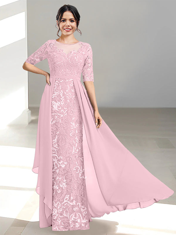 Long Mother of the Bride Dress with A Line and Scoop Necklines