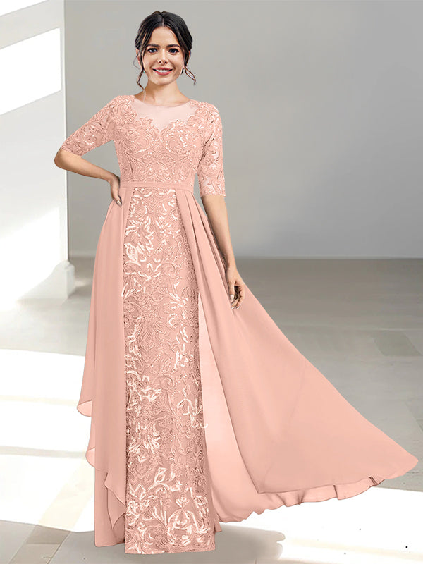 Long Mother of the Bride Dress with A Line and Scoop Necklines