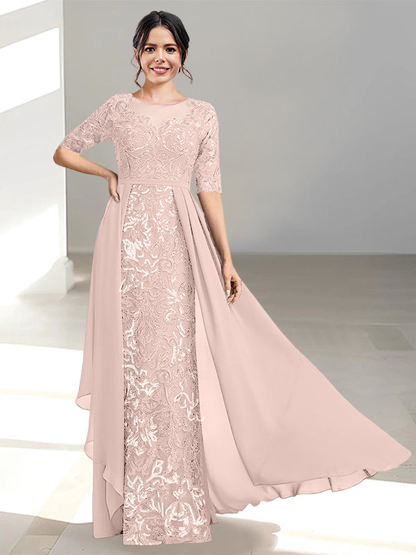 Long Mother of the Bride Dress with A Line and Scoop Necklines