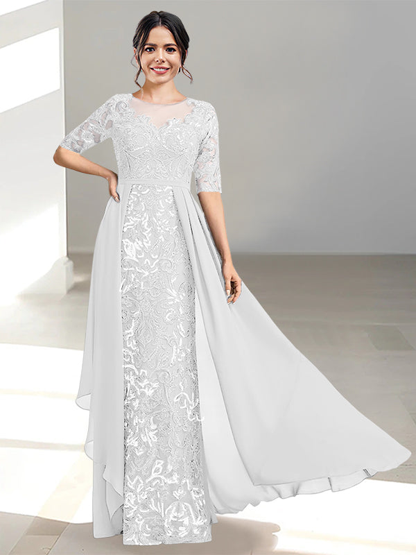 Long Mother of the Bride Dress with A Line and Scoop Necklines