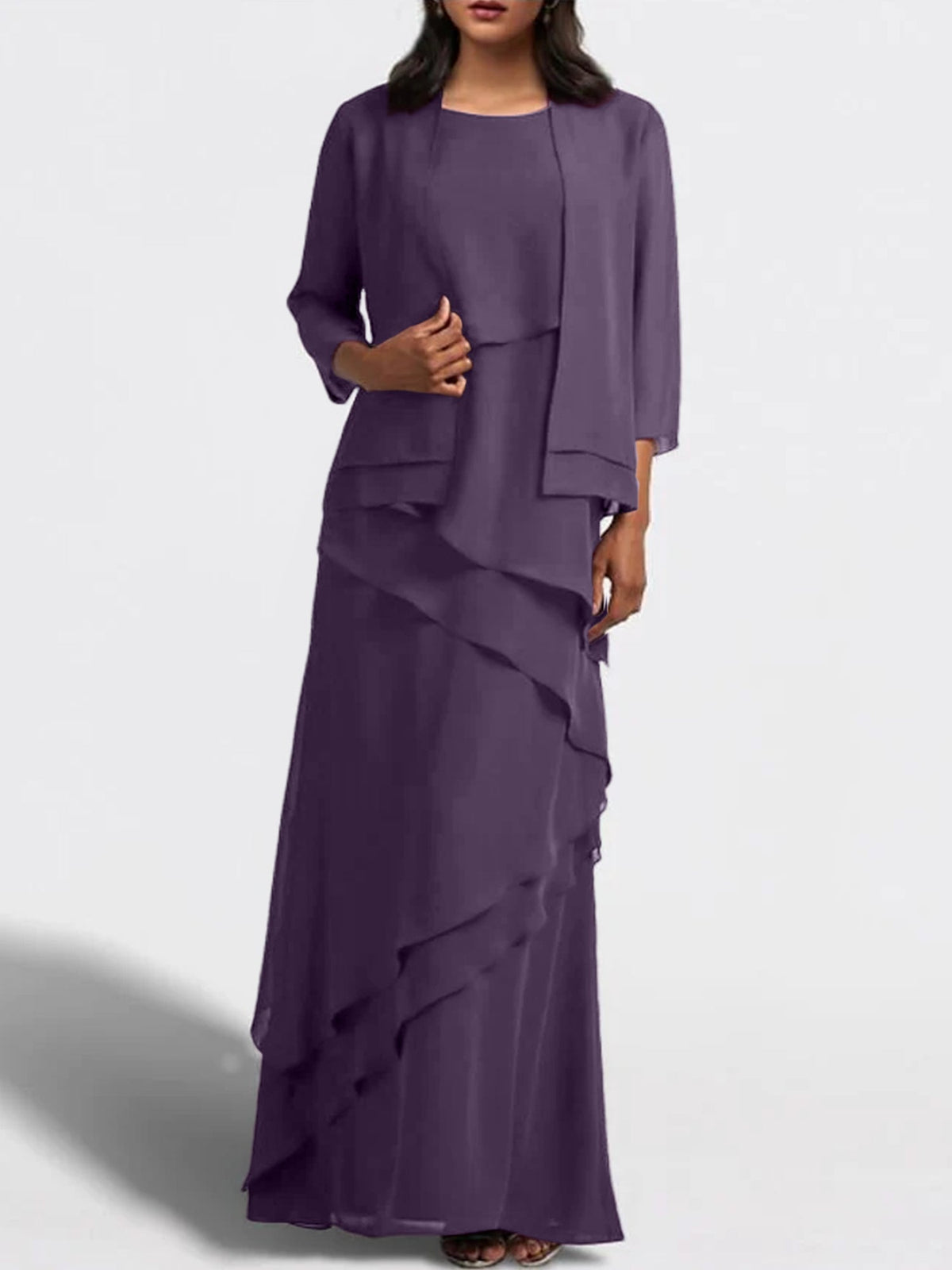 Long Mother of the Bride Sheath Dress with Matching Jacket