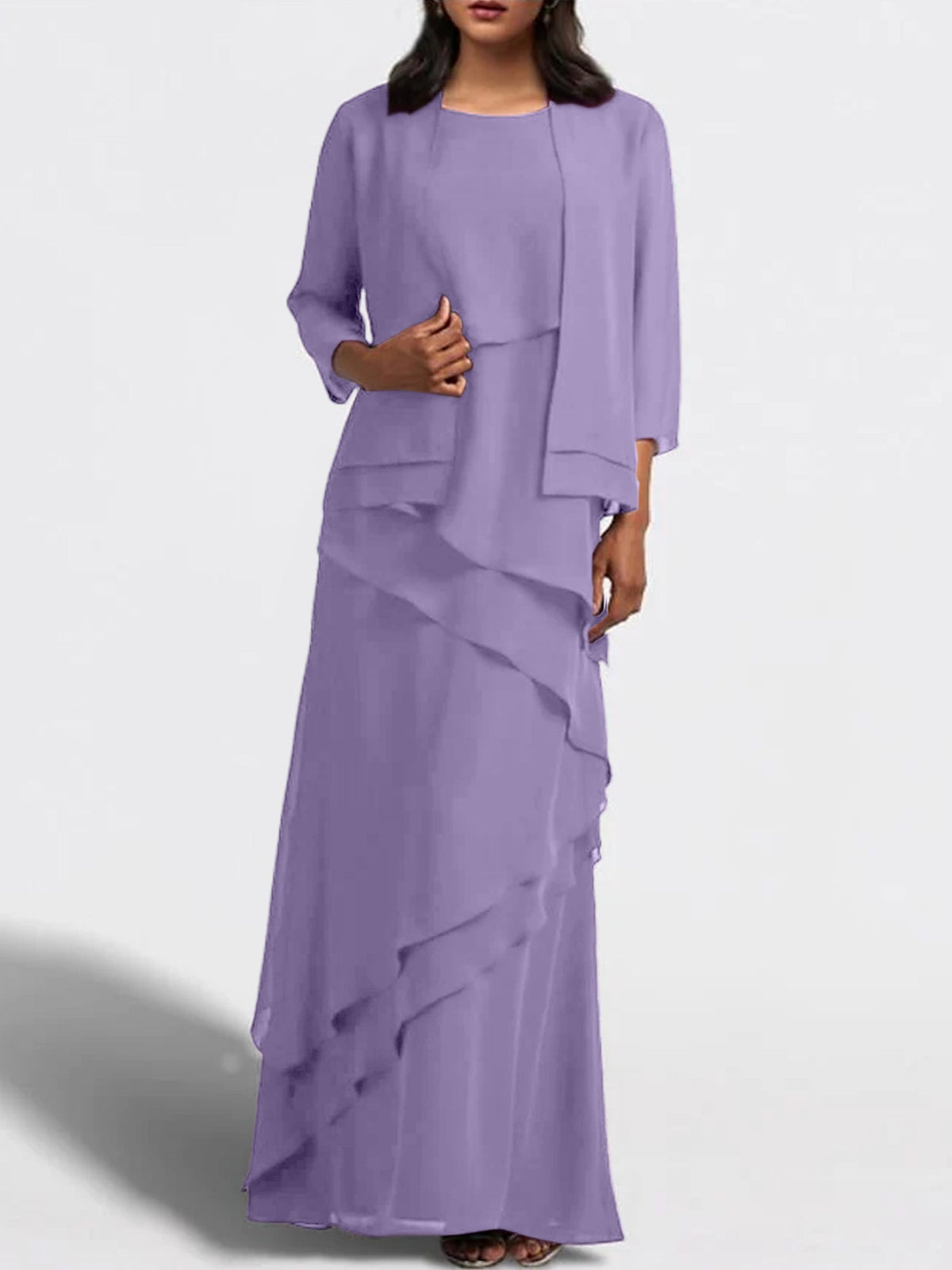 Long Mother of the Bride Sheath Dress with Matching Jacket