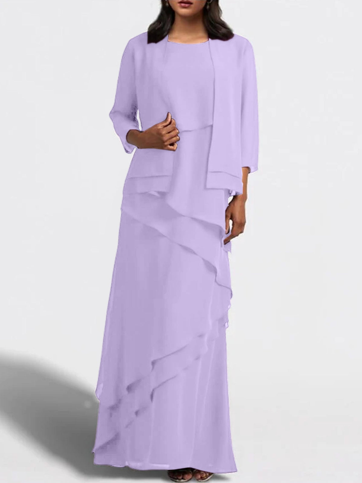 Long Mother of the Bride Sheath Dress with Matching Jacket