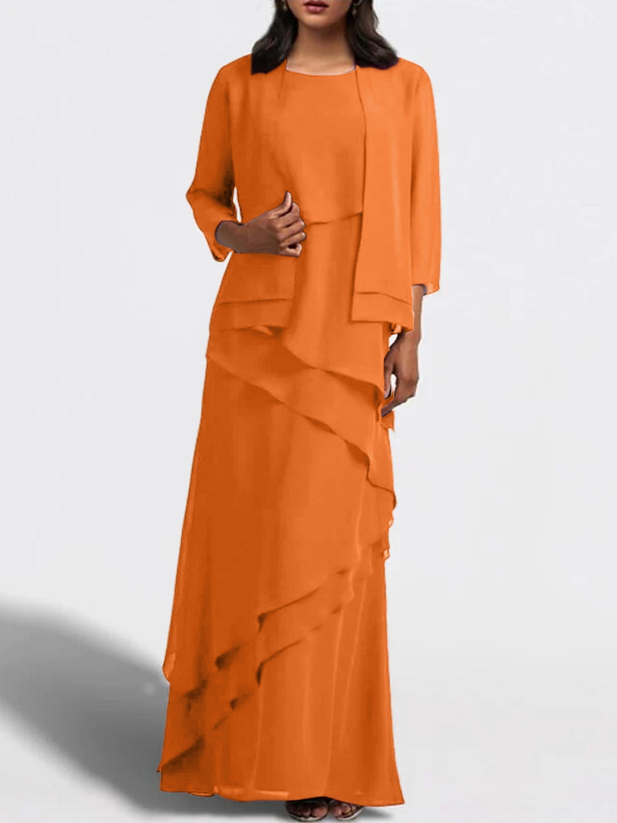 Long Mother of the Bride Sheath Dress with Matching Jacket
