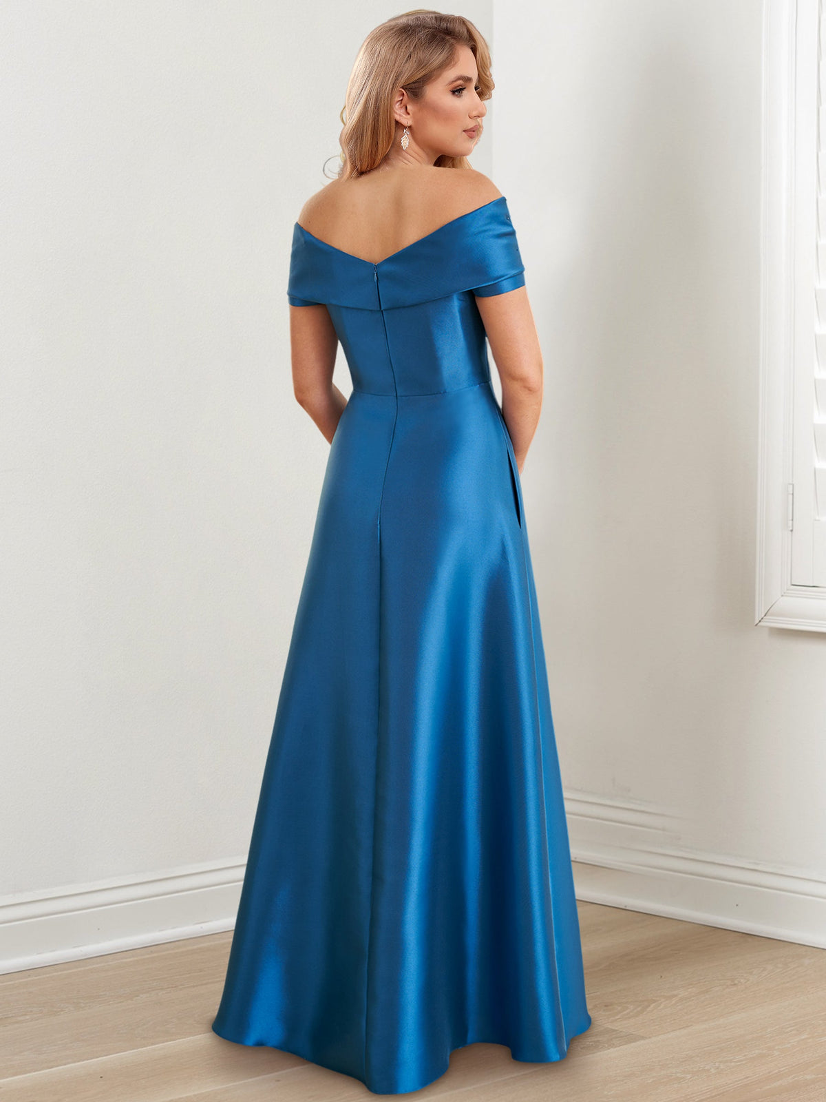 Long Off the Shoulder Mother of the Bride A Line Dress