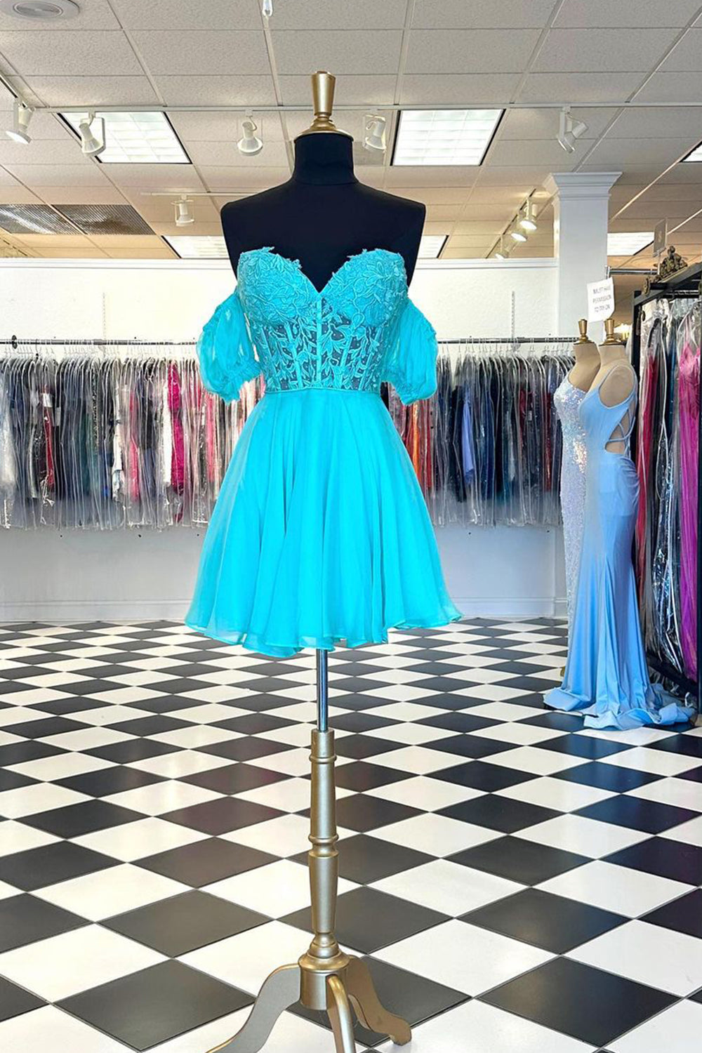 Fuchsia Homecoming Dresses Lace-Up Back A-Line Short Cocktail Dresses with Lace
