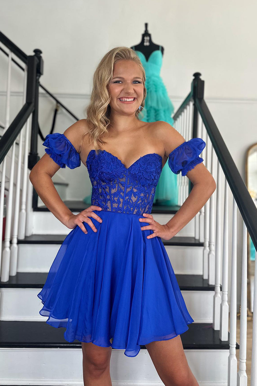 Fuchsia Homecoming Dresses Lace-Up Back A-Line Short Cocktail Dresses with Lace