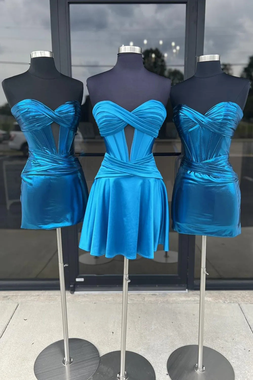 Fuchsia Homecoming Dresses Strapless Corset A Line Short Cocktail Dresses