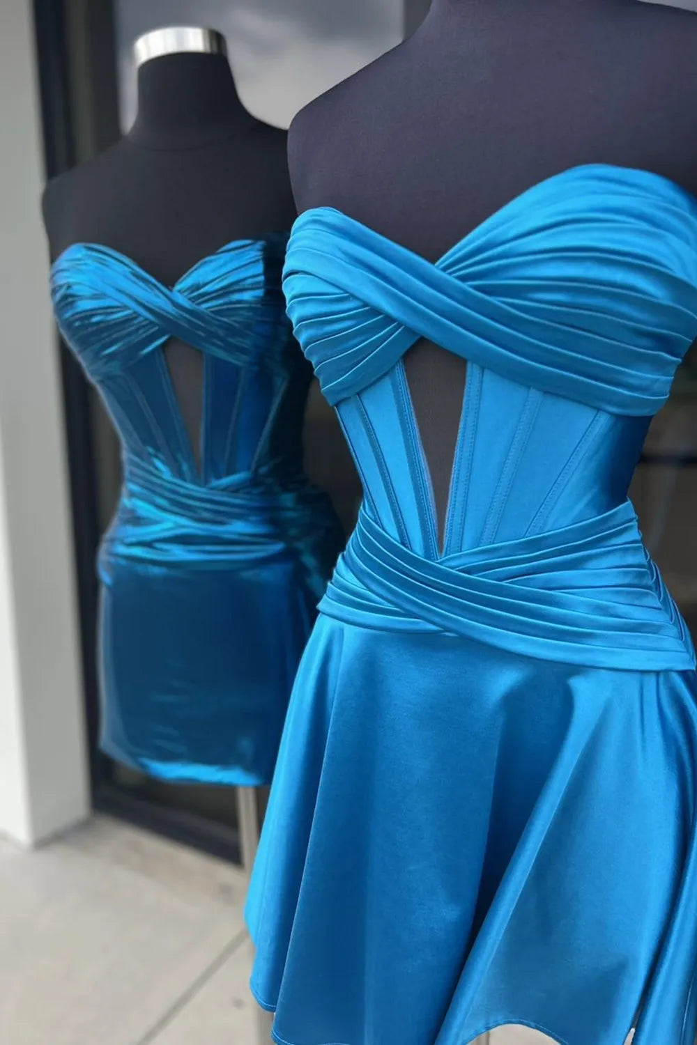 Fuchsia Homecoming Dresses Strapless Corset A Line Short Cocktail Dresses