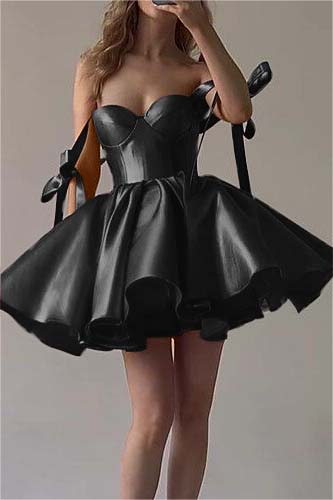 Fuchsia Satin Sweetheart Sleeveless Short Homecoming Dress With Ruffles