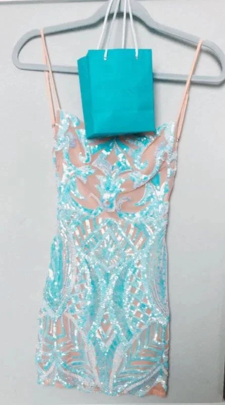 Illusion Sequins Short Homecoming Dress Sexy Party Dress (ZD12398)