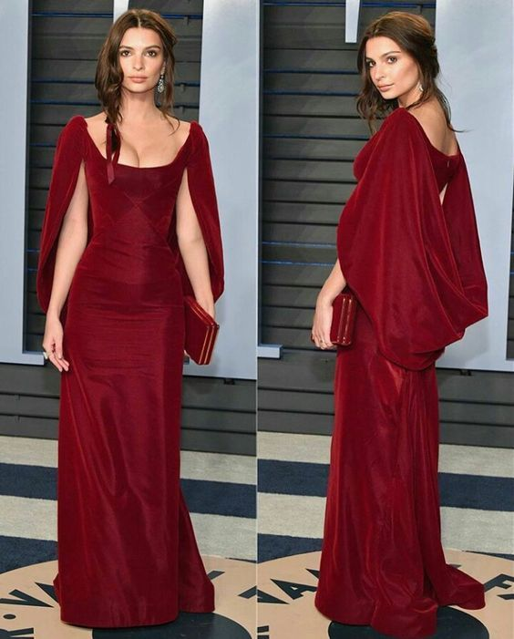 Vintage Burgundy Mermaid Long Prom Evening Dress Formal Party Gown - View 5 | VelvetHem