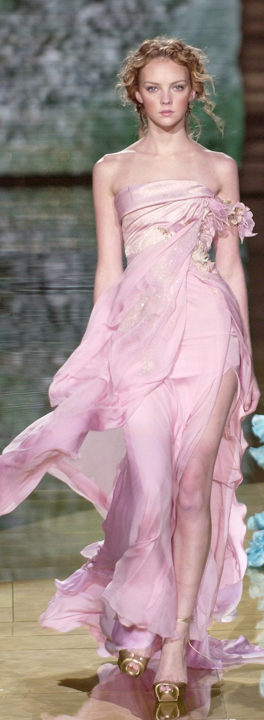 Pretty Pink Chiffon Appliques Party Prom Dress,A Line Slit Evening Dress Y8436 - VelvetHem