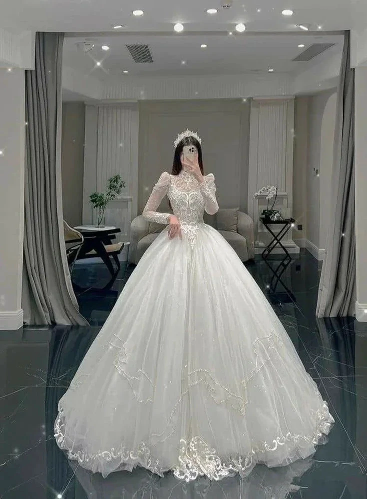 Glamorous White A-line Wedding Dress,White Bridal Dress Y4016 by simplepromdress