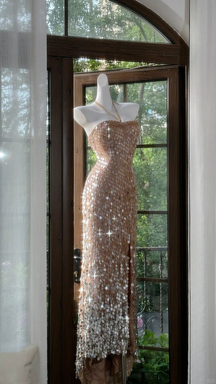 Gorgeous Halter Sequin Slit Mermaid Party Dress Long Evening Dress - View 2 | VelvetHem