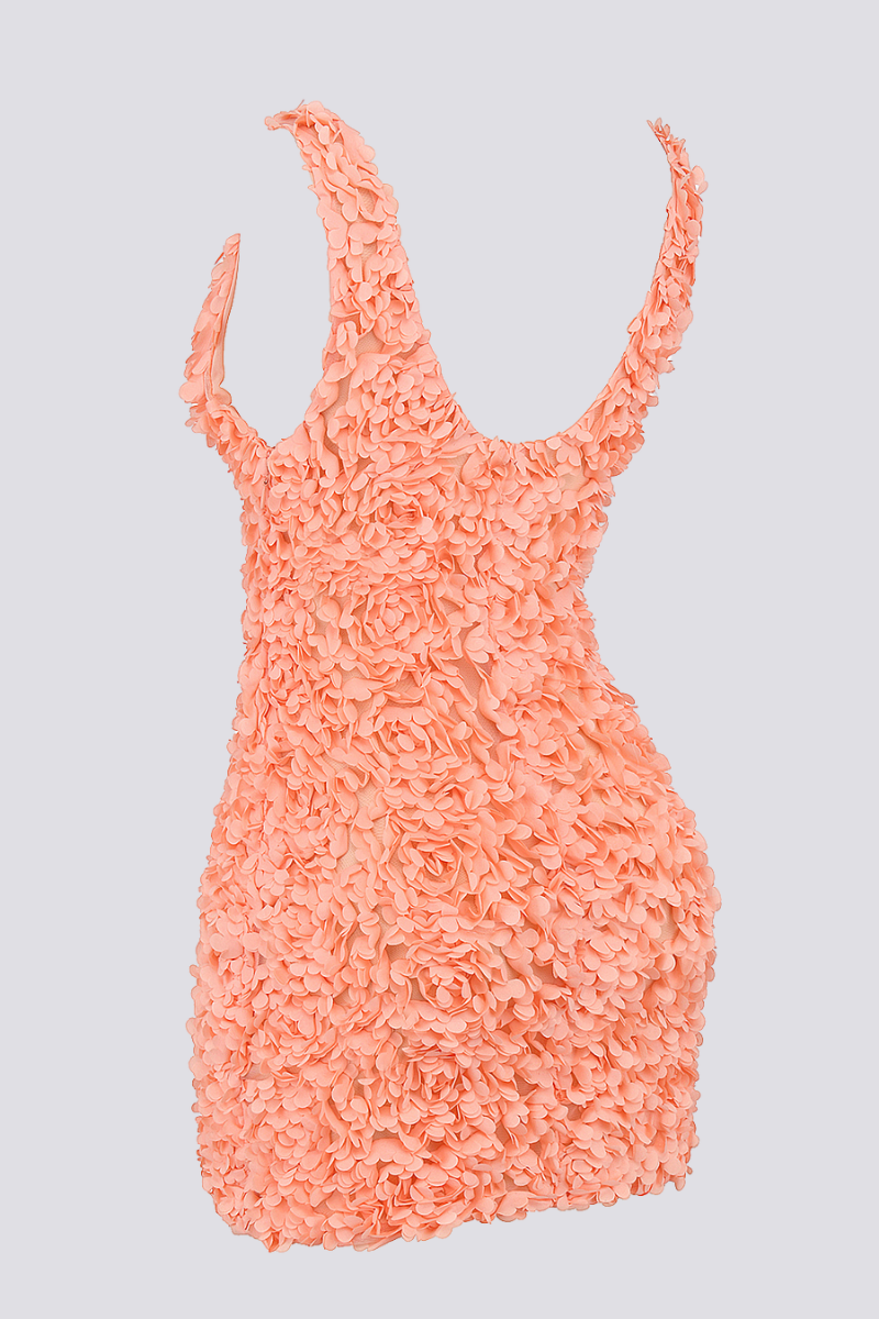 Tatiana Minimalist Floral Mini Dress with Plunging Neckline Evening Wear Edit