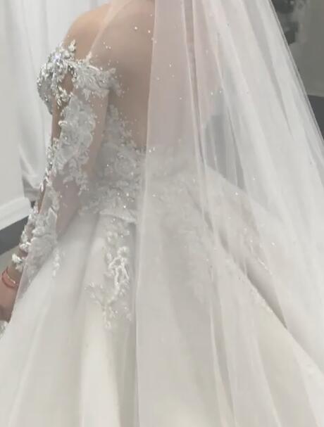 Glamorous Mermaid Lace Wedding Dresses  | Sexy Sheer Tulle Bridal Gowns with Buttons BC0535